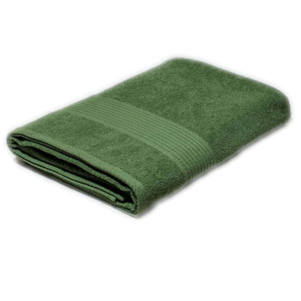Полотенце махровое зеленое с бордюром