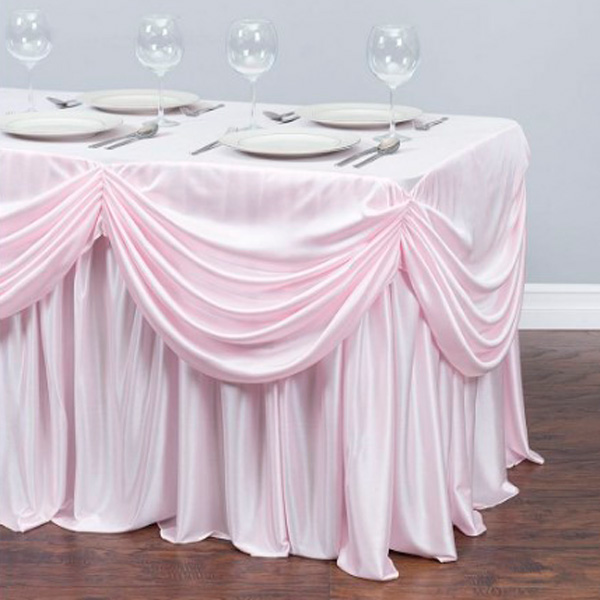 Фуршетная юбка с декором розовая
